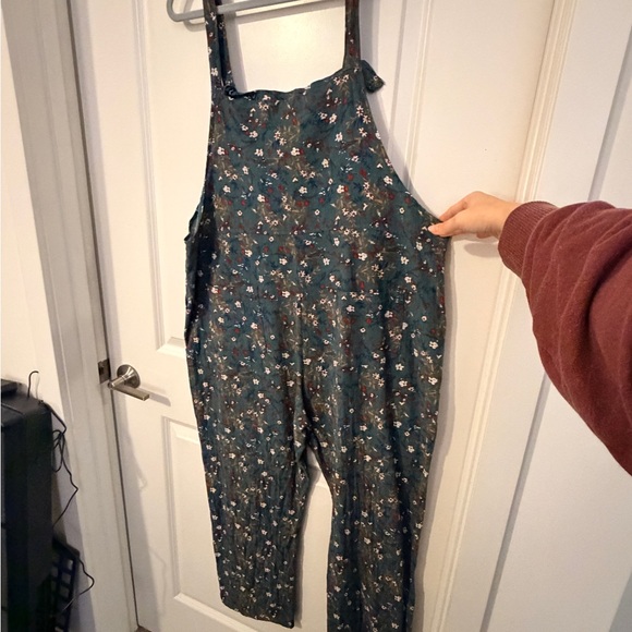 Amazon Floral Teal Women's Overalls - Picture 3 of 6